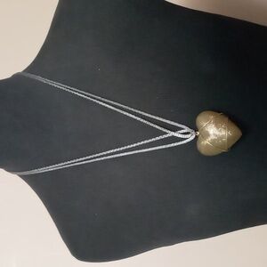 Handmade Heart Shaped Rock in Wire Double Strand Necklace